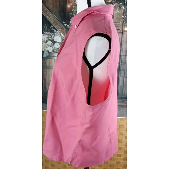 Talbots Blouse Size 18 Sleeveless Button Collar V Neck Silk - Picture 4 of 8